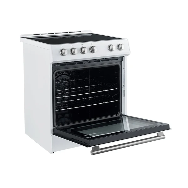 FORNO Espresso Leonardo 30" 5 cu. ft. Electric Range in White with Silver Handles, FFSEL6012-30WHT image 3
