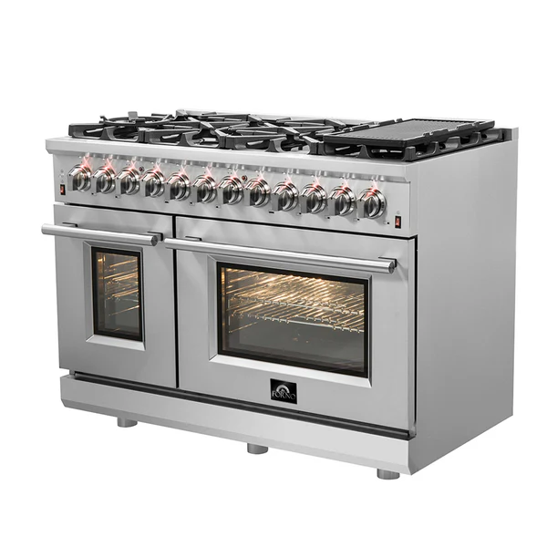 FORNO Massimo 48″ 6.58 cu. ft. Freestanding Dual Fuel Range with 8 Burners, FFSGS6125-48 image 2