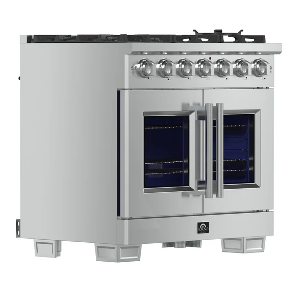 FORNO Capriasca 36" 5.36 cu. ft. Professional Gas Range with French Door and 6 Sealed Burners, FFSGS6460-36 image 1