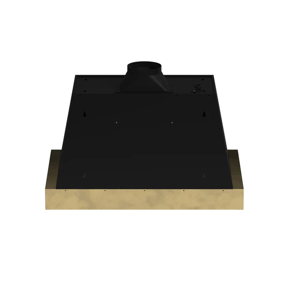 FORNO Espresso Vittorio 36" 600 CFM Wall Mount Range Hood in Black and Antique Brass Trim with Remote Control, FRHWM5078-36BLK image 2