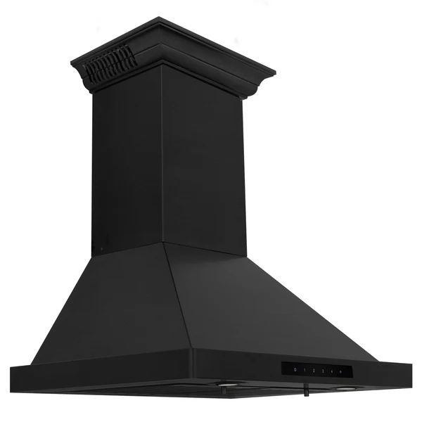 ZLINE 30 in. Black Stainless Steel Indoor Wall Range Hood with BlueTooth Crown Molding, BSKBNCRN-BT-30 image 3