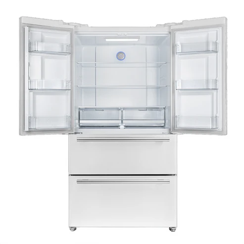 FORNO Espresso Moena 36" 19.2 cu. ft. Refrigerator with Ice Maker in White with Antique Brass Handles, FFRBI1820-36WHT image 2