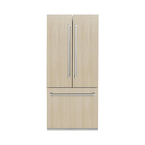 ZLINE 36 in. 19.6 cu. ft. Panel Ready French Door Built-In Bottom Freezer Refrigerator with Water Dispenser and Ice Maker (RBIV-36) image 3